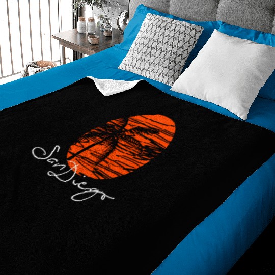 Creative San Diego Travel Vacation- Sunset - Palm Baby Blankets