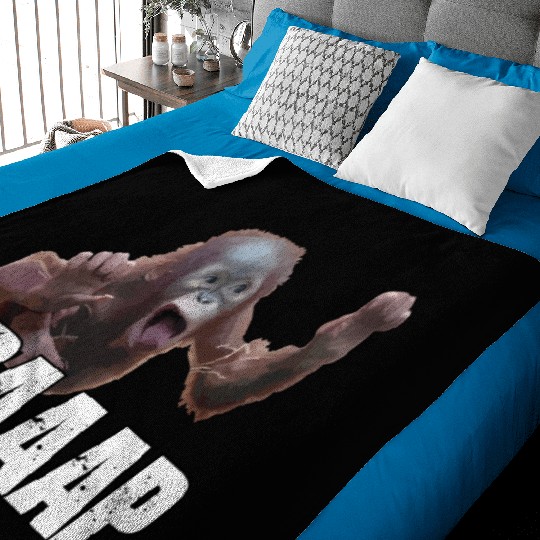 Braaap Monkey Face Riding A Motocross Baby Blankets