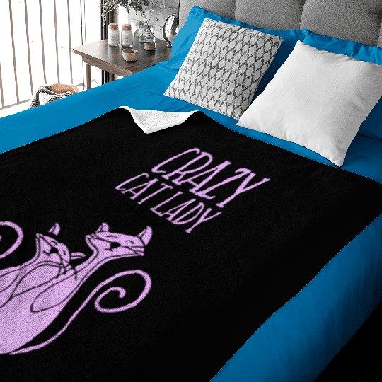 Crazy Cat Lady For Cat Purple Baby Blankets