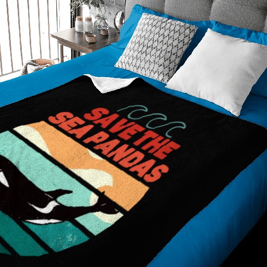 Rescue Killer Whale Orcas Save The Sea Pandas Baby Blankets