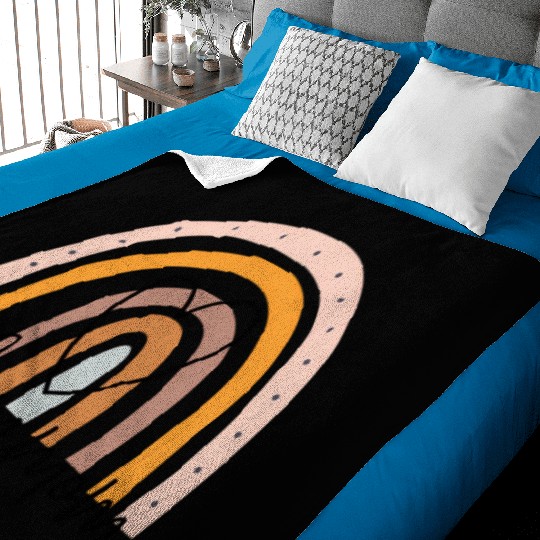 Mommom Rainbow Heart Grandma Mother'S Day Baby Blankets