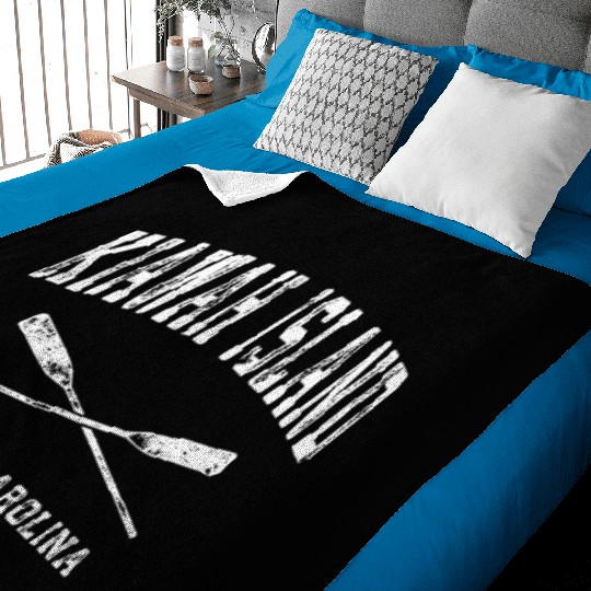 Kiawah Island South Carolina Nautical Crossed Oars Baby Blankets