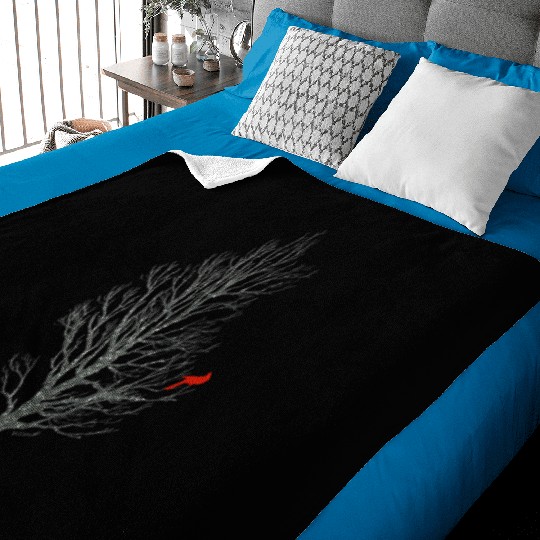 Winter Tree W Cardinal Bird Baby Blankets