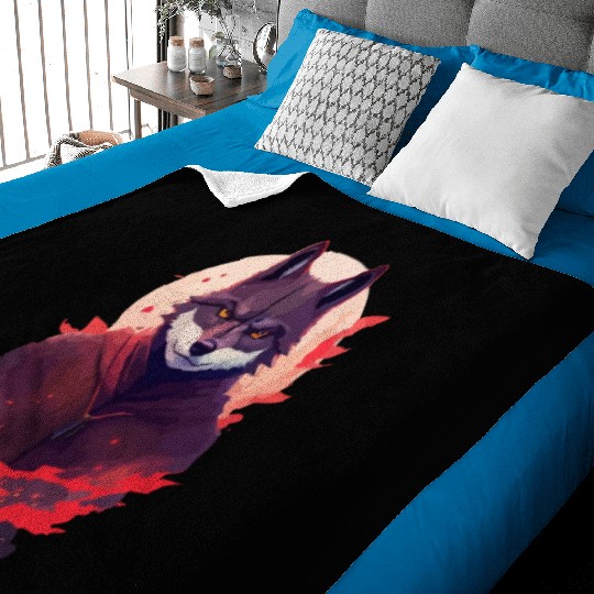 Ninja Style: The Cute Wolf Face with a Twist of Me Baby Blankets