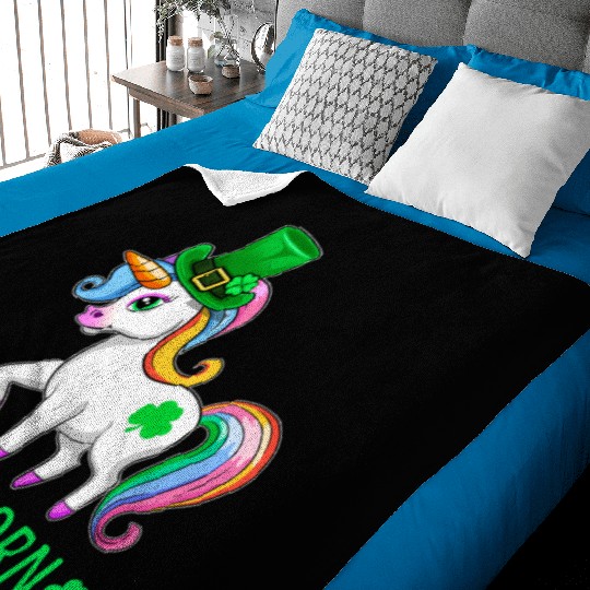 Lepricorn Uorn St Patrick'S Day Shamrock Baby Blankets