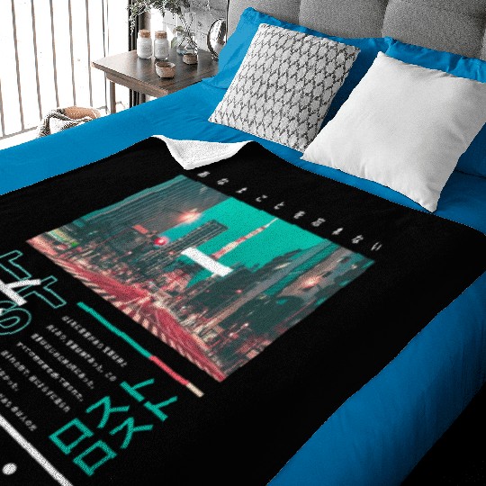 Japanese Streetwear Vibes Aesthetic Tokyo Fashion Baby Blankets