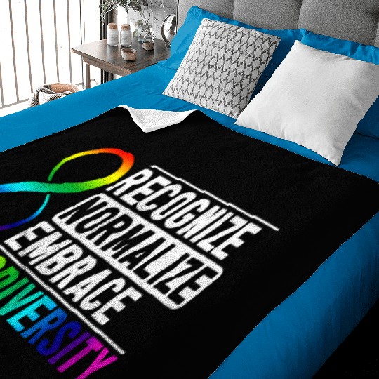 Recognize Normalize Embrace Neurodiversity Adhd Baby Blankets