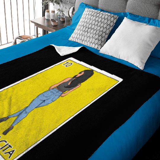 La Mamacita Hot Latina Card Mexican La Mamacita Baby Blankets