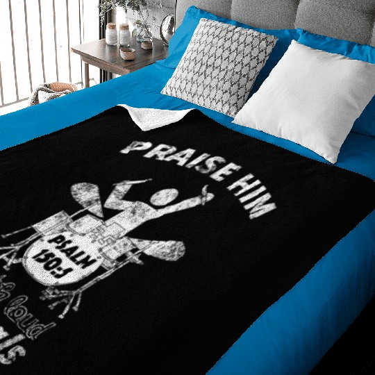 Praise Him Christian Worship Drummer Baby Blankets