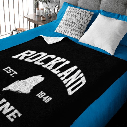 Rockland Maine Me State Athletic Style Baby Blankets