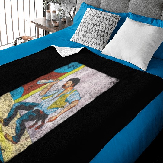 Loteria El Borracho Colorful Tarot Card Baby Blankets