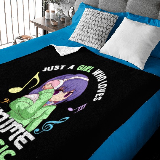 Just A Who Loves Anime And Music Anime Musician Baby Blankets