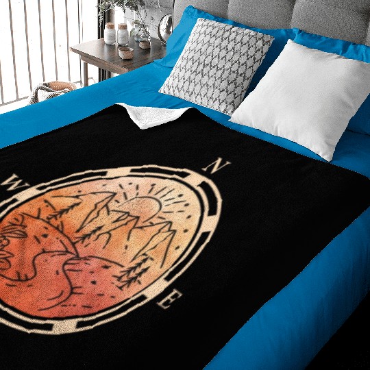 Hiker Mountains Compass climbing Mountaineering Baby Blankets