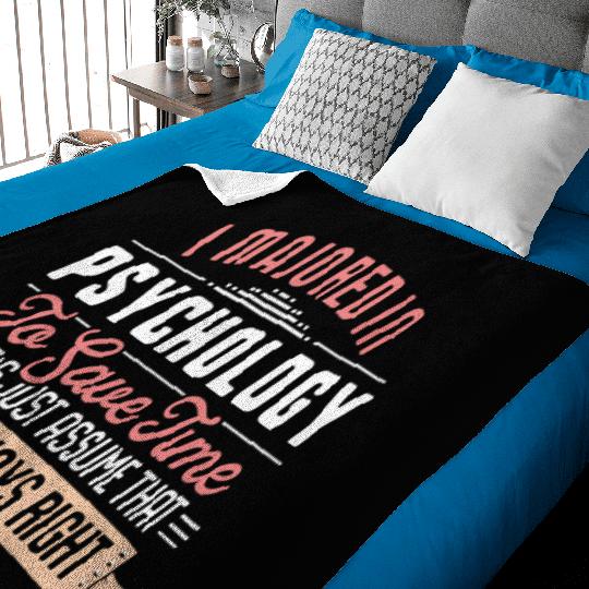Psychology Major Student Graduation Baby Blankets
