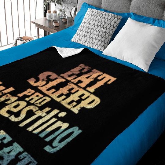 Eat Sleep Pro Wrestling Repeat Show Baby Blankets