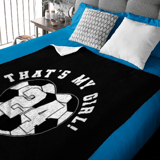 That'S My Soccer Player Mom Dad Saying Jersey Baby Blankets