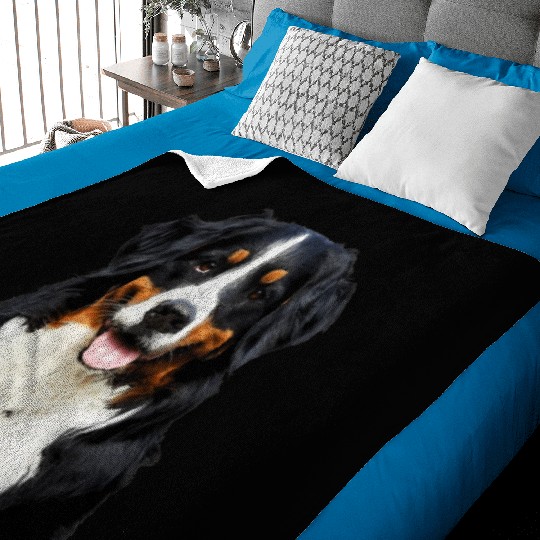 Portrait Of Bernese Mountain Dog Baby Blankets