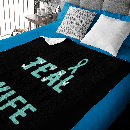 I Wear Teal For My Polycystic Ovary Pcos Warrior Baby Blankets