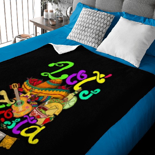 Cinco De Mayo Mexican Guitar Cactus - Mexican Baby Blankets