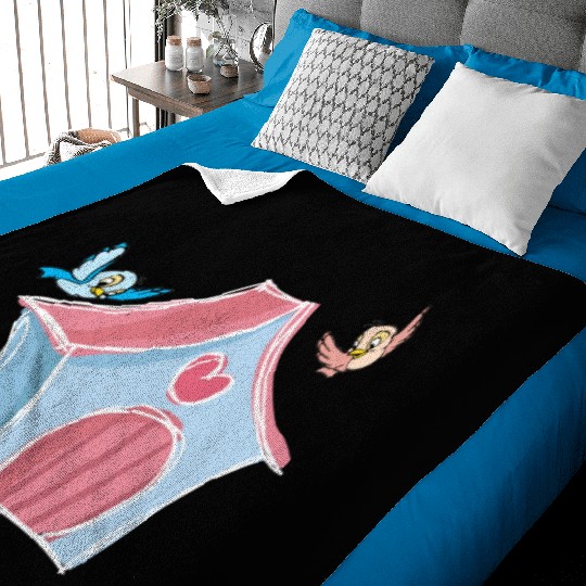 Birds Around Bird Nest Baby Blankets