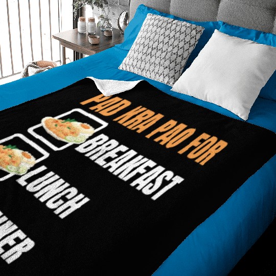 Thai Food Lover Pad Kra Pao Thai Cuisine Baby Blankets