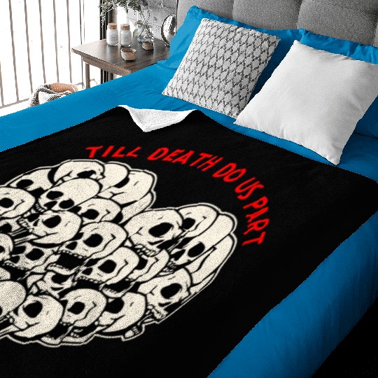 Till Death Do Us Part Skulls Heart ©WhiteTigerLLC Baby Blankets