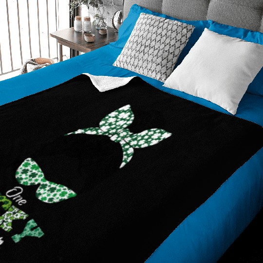 One Lucky Teacher Messy Bun St Patrick’S Day Baby Blankets