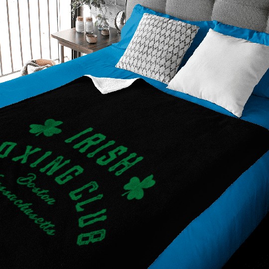 Irish Bong Club Boston Massachusetts Shamrock Baby Blankets
