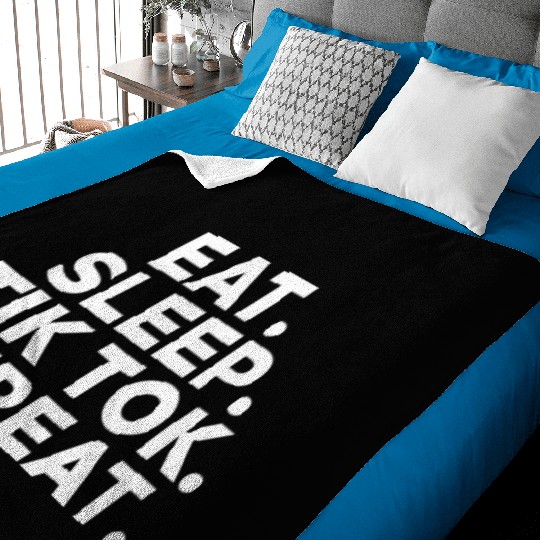 Eat Sleep tiktok Repeat retro vintage colors Baby Blankets