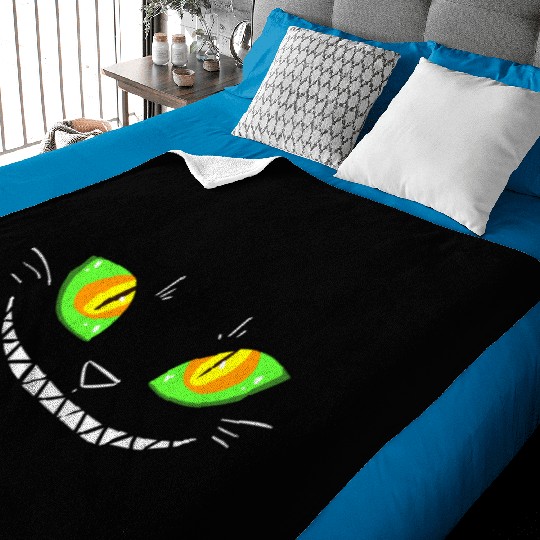 Creepy Cat Face Baby Blankets