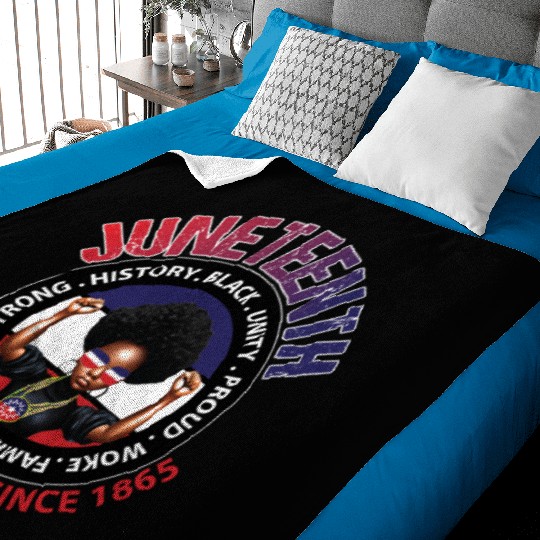 Juneteenth Red White and Blue Power Baby Blankets