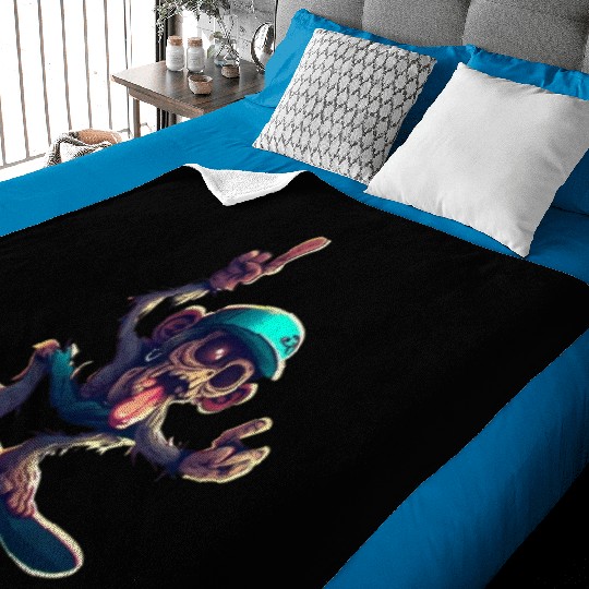 zombie monkey skat Baby Blankets