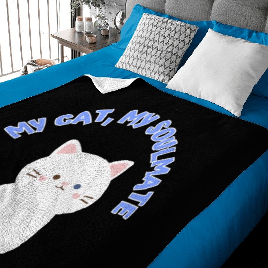 My Cat, My Soulmate, Cute Baby Blankets