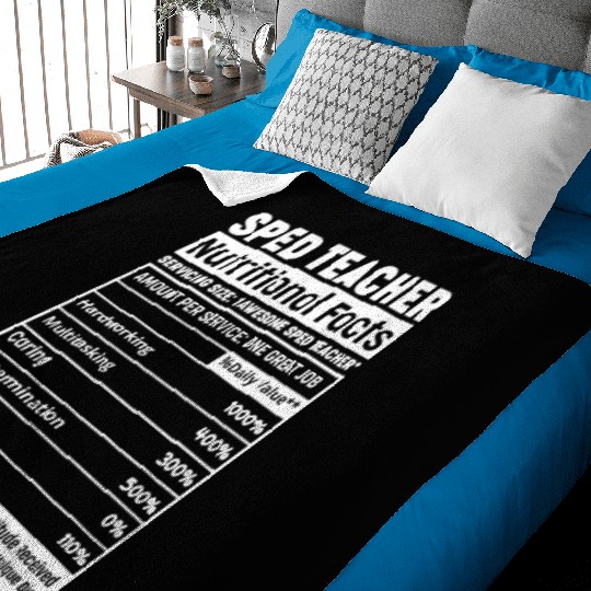 Sped Teacher Nutritional Facts Squad Funny SPED Te Baby Blankets