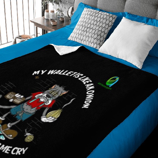 Financial Humor Baby Blankets: Crying Onion Wallet - White T