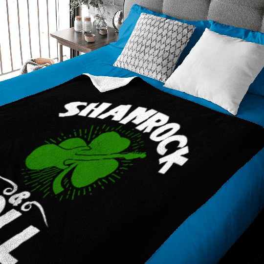 Shamrock Rock And Roll Guitar St Patrick'S Day Baby Blankets