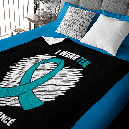 I Wear Teal For My Fiance Food Allergy Awareness Baby Blankets