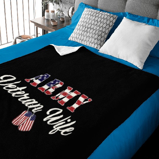 US Army Veteran Wife Baby Blankets