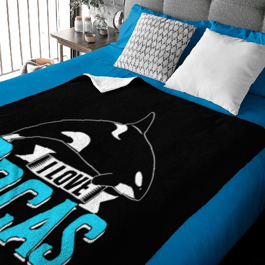 I Love Orcas Orca Whale Sea Baby Blankets