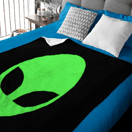 Green Alien Head 90S Style Baby Blankets