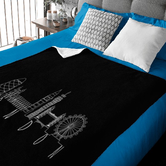 London Landmar England Uk United Kingdom Travel Baby Blankets