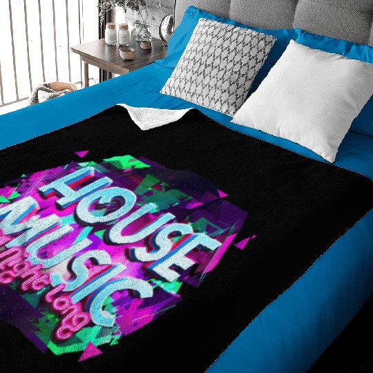 House Music All Night Long Rave Edm Deep Techno Baby Blankets