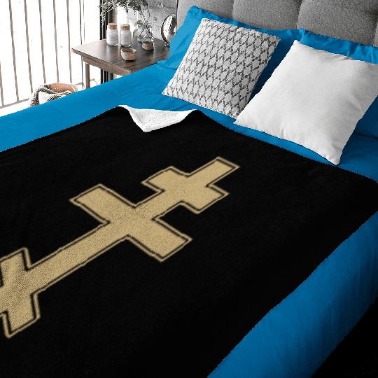 Russian Orthodox Cross Slavo Byzantine Cross Baby Blankets