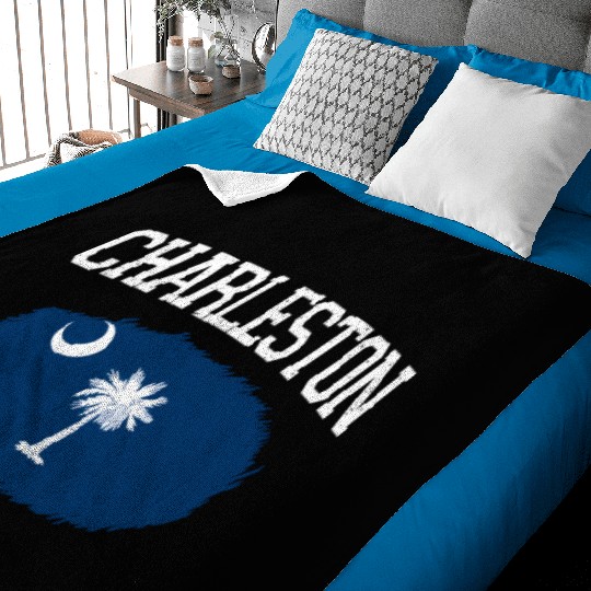 Charleston Sc South Carolina Flag Sports Baby Blankets