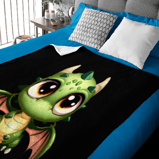 Big Eyes Dragon Puppy Dragon Babby Baby Blankets