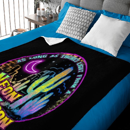 As Long As Theres Light From A Neon Moon Country Baby Blankets