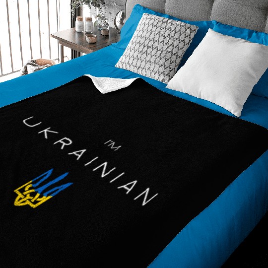 I am Ukrainian - I am from Ukraine Trident Flag Baby Blankets