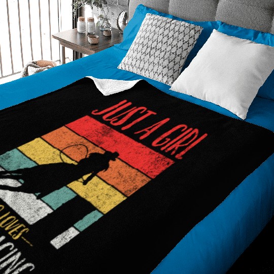 Barrel Racing Cowgirl Vintage Baby Blankets