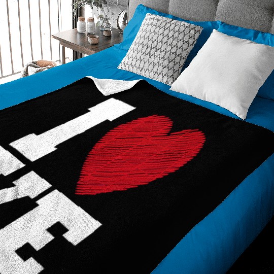 Love Heart Typography for Valentines Day Baby Blankets
