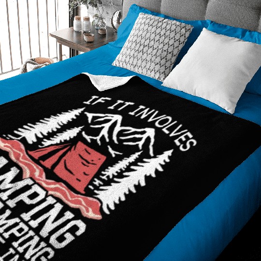 Camping And Bacon Meat Camp Camper I Love Bacon Baby Blankets